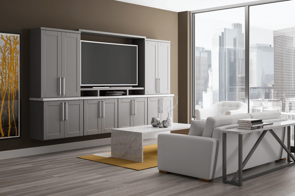 Hampton Bay Shaker Dove Gray Living Room